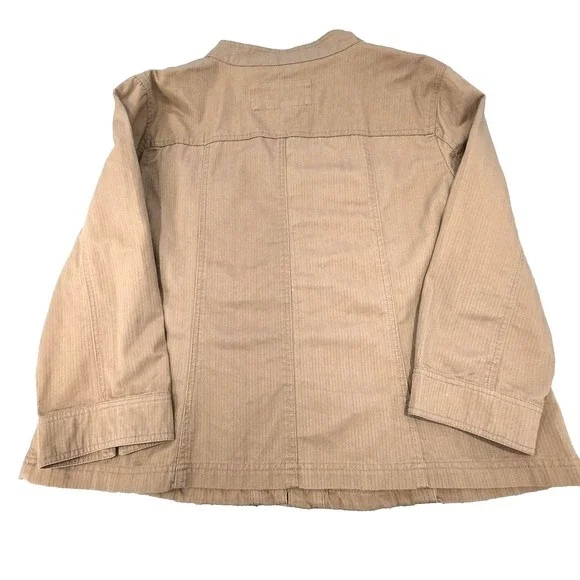 Y2K Live A Little Jacket Womens XL Khaki Concho Button Western Utility - Picture 6 of 11
